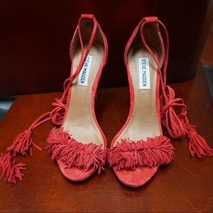 Red Steve Madden Fringe Heels - Size 7